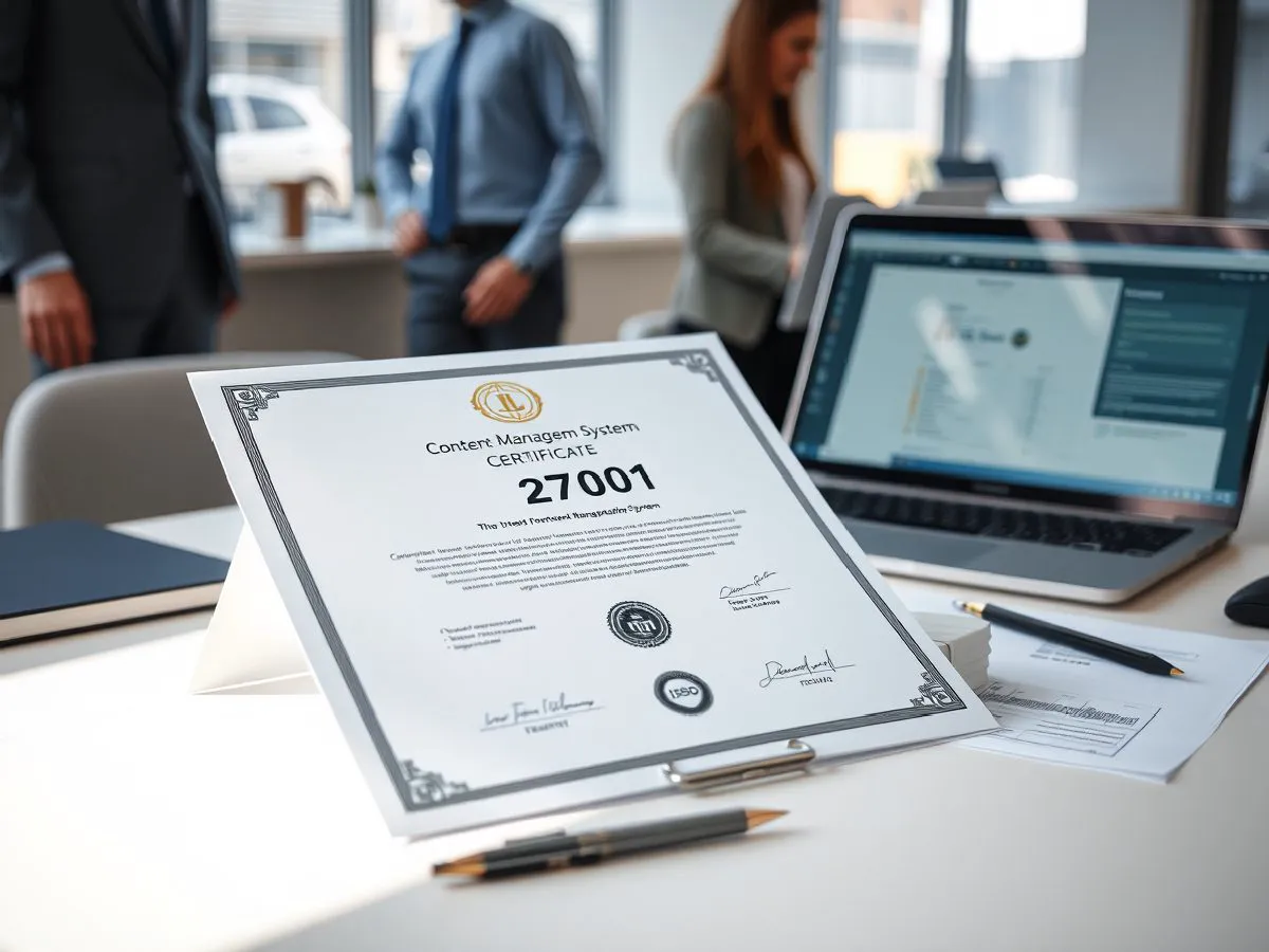 ISO 27001认证证书与内容管理系统工作场景